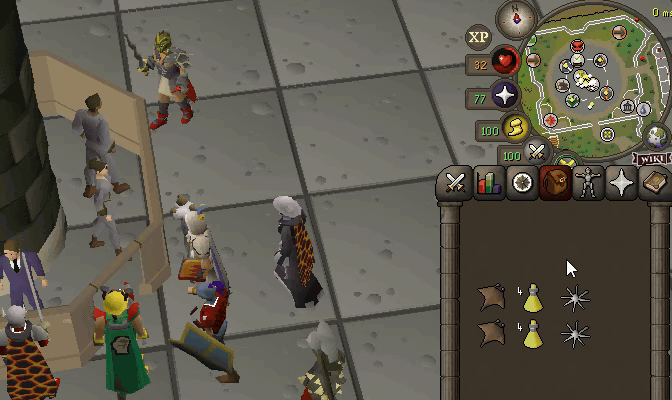 Triple eat in OSRS: a manta ray, a Saradomin brew sip and a karambwan in one game tick, healing 56 from 32 to 88 Hitpoints